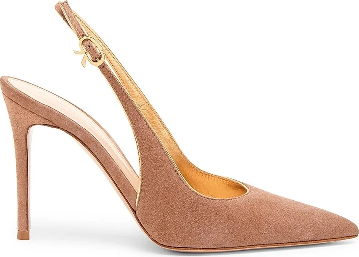 Women's 95MM Suede Slingback Pumps - Praline Mekong - Size 5