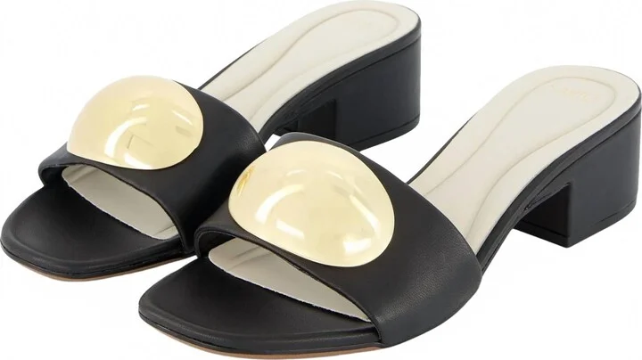 Women's A-Nika Slide Sandal In Black Leather