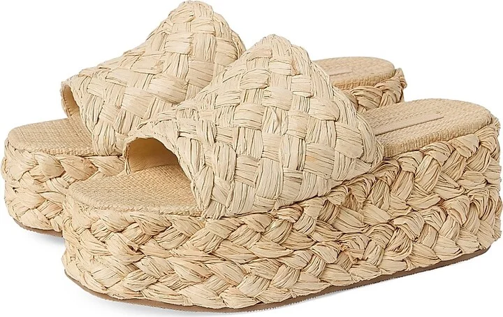 Women's Aaron 80MM Raffia Platform Mules - Natural - Size 10.5 - Image 4