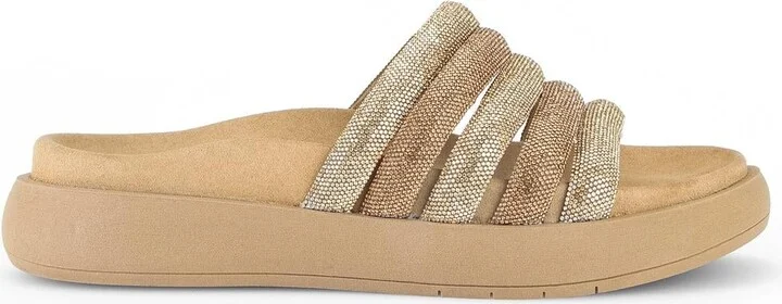 Women's Abbott Metallic Slide In Gold Combi
