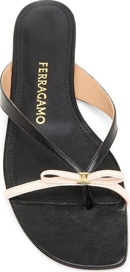 Women's Abibi Bow-Embellished Leather Sandals - Ballet Nero - Size 6.5 - Image 4