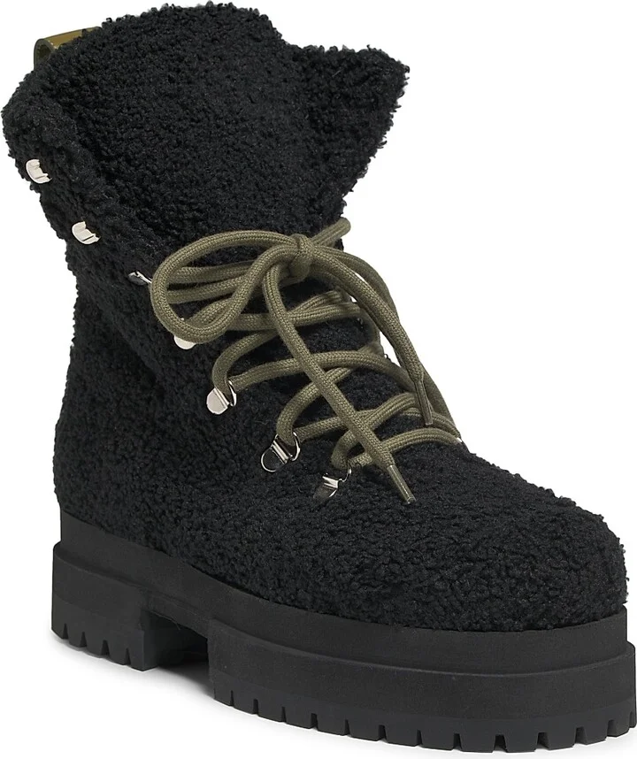 Women's Acacia Teddy Lace-Up Hiking Boots - Black - Size 5 - Image 2