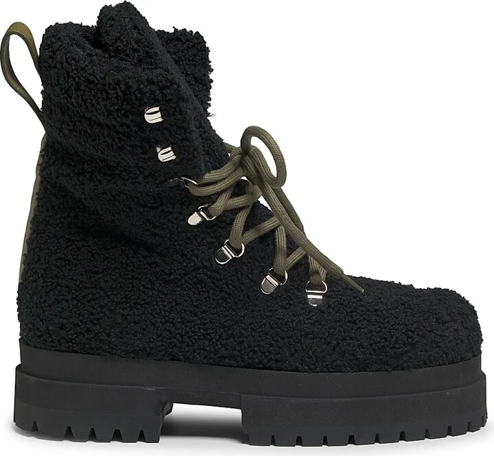 Women's Acacia Teddy Lace-Up Hiking Boots - Black - Size 5