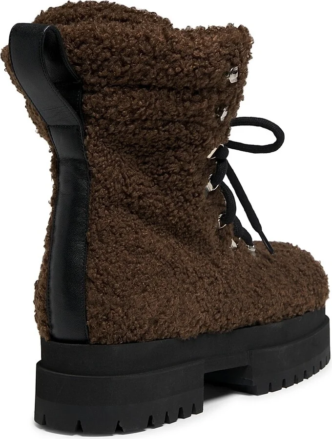 Women's Acacia Teddy Lace-Up Hiking Boots - Dark Brown - Size 5 - Image 3
