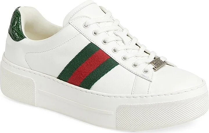 Women's Ace Leather Low-Top Sneakers - Bottle Green - Size 6 - Image 2