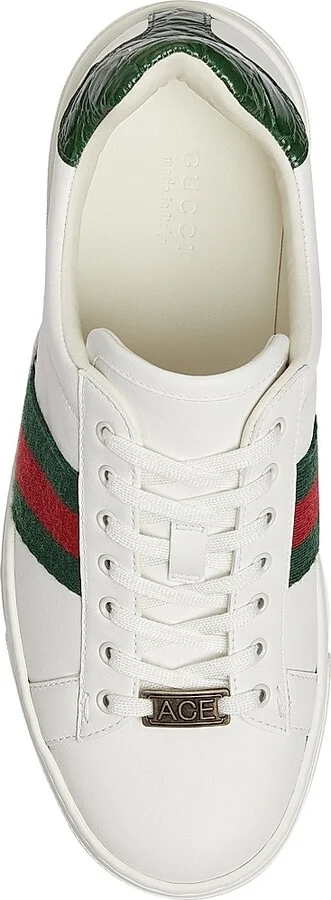 Women's Ace Leather Low-Top Sneakers - Bottle Green - Size 6 - Image 5