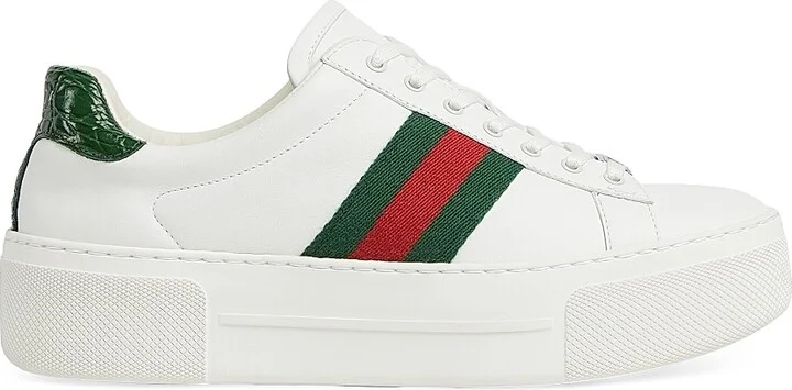 Women's Ace Leather Low-Top Sneakers - Bottle Green - Size 6