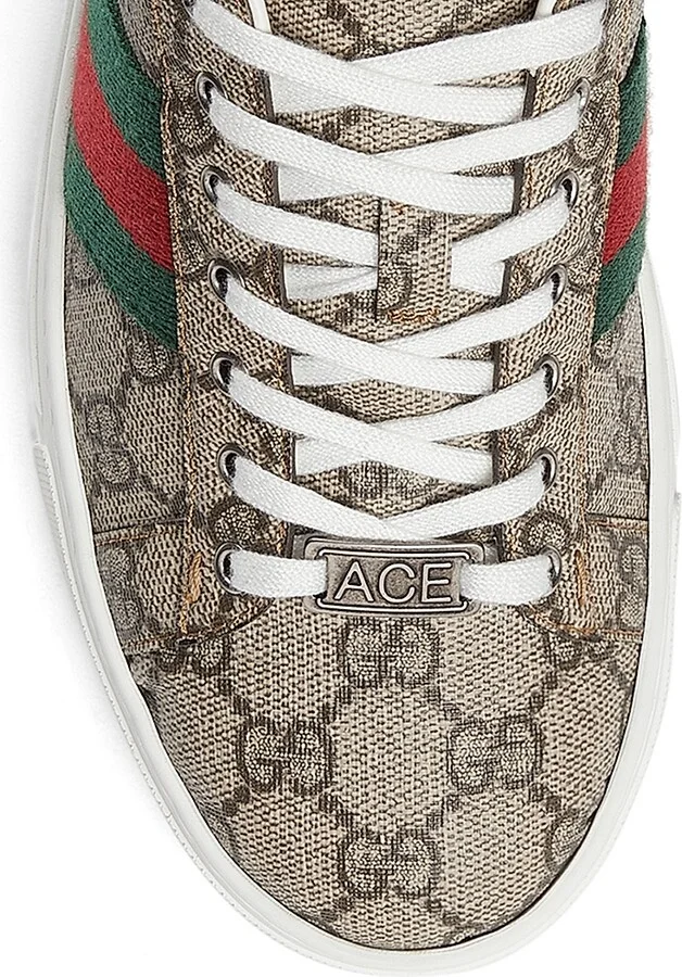 Women's Ace Monogram Sneakers - Beige - Size 4 - Image 4