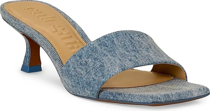 Women's Ada 50MM Denim Open-Toe Mules - Denim - Size 5.5 - Image 2
