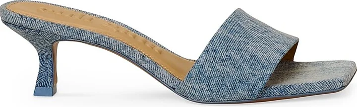 Women's Ada 50MM Denim Open-Toe Mules - Denim - Size 5.5