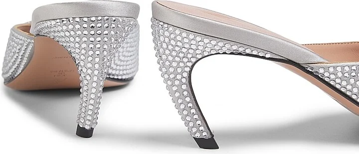 Women's Ada Embellished 65MM Mules - Silver - Size 6 - Image 3