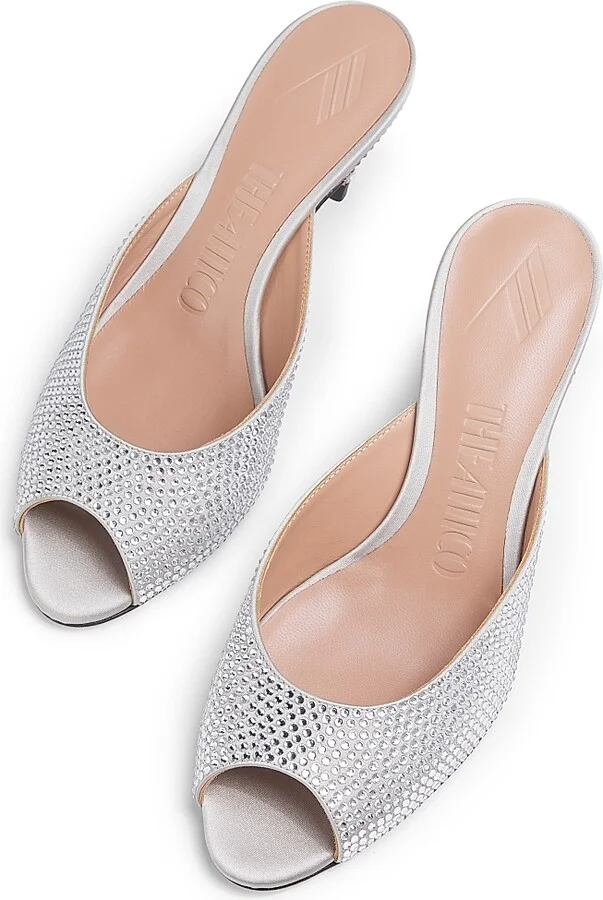 Women's Ada Embellished 65MM Mules - Silver - Size 6 - Image 4