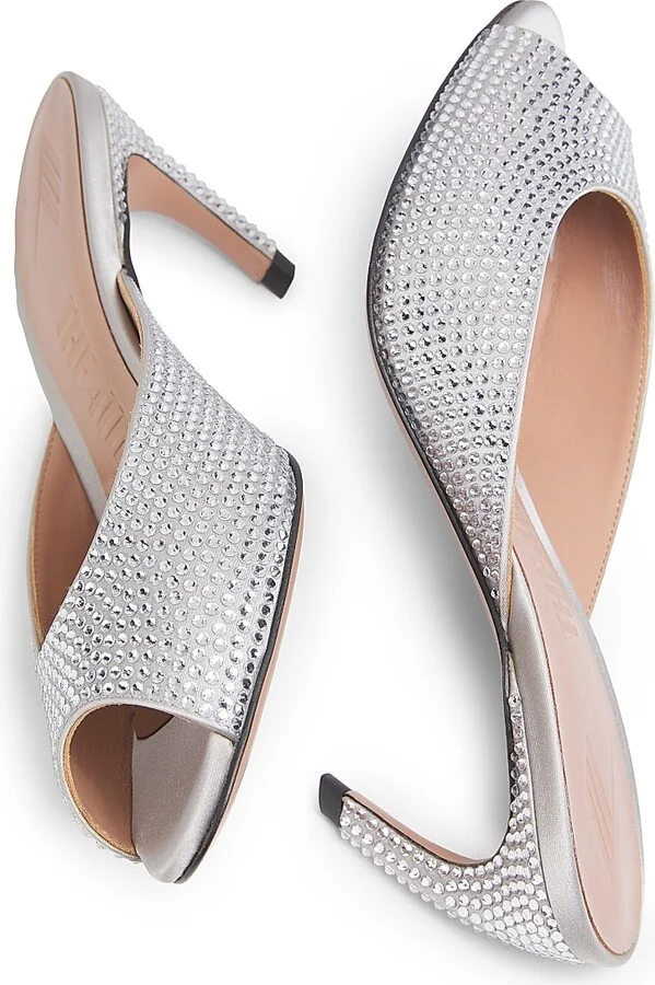 Women's Ada Embellished 65MM Mules - Silver - Size 6 - Image 6