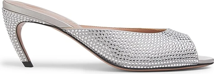 Women's Ada Embellished 65MM Mules - Silver - Size 6