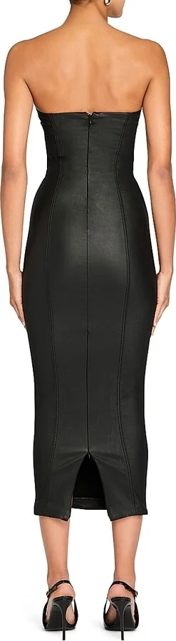 Women's Adalaide Coated Denim Midi Dress - Coated Black - Size XXS - Image 4