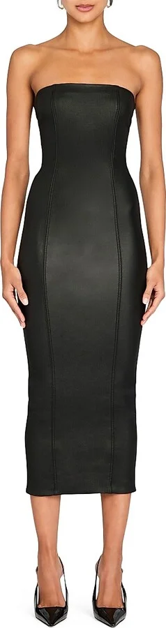 Women's Adalaide Coated Denim Midi Dress - Coated Black - Size XXS
