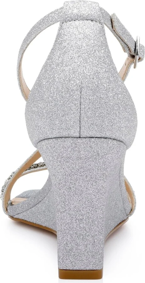 Women's Adelynn Crisscross Strap Wedge Evening Sandals - Image 7
