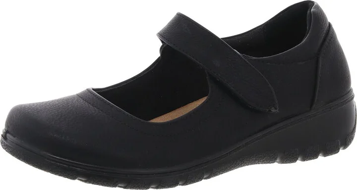 Womens Adjustable Faux Leather Mary Janes