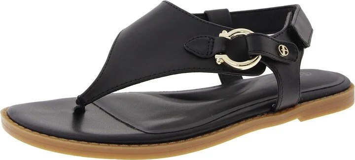 Womens Adjustable Faux Leather T-Strap Sandals