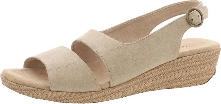 Womens Adjustable Faux Suede Wedge Sandals