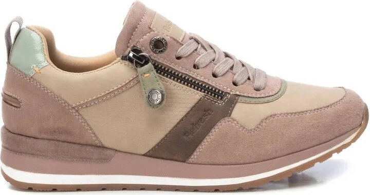 Women's Adjustable Laces Sneakers In Beige