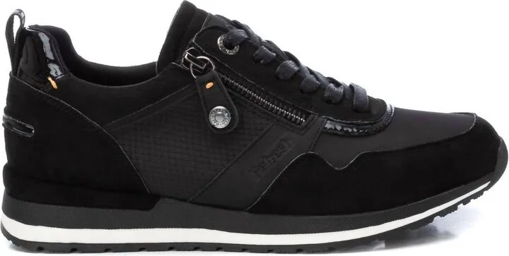 Women's Adjustable Laces Sneakers In Black