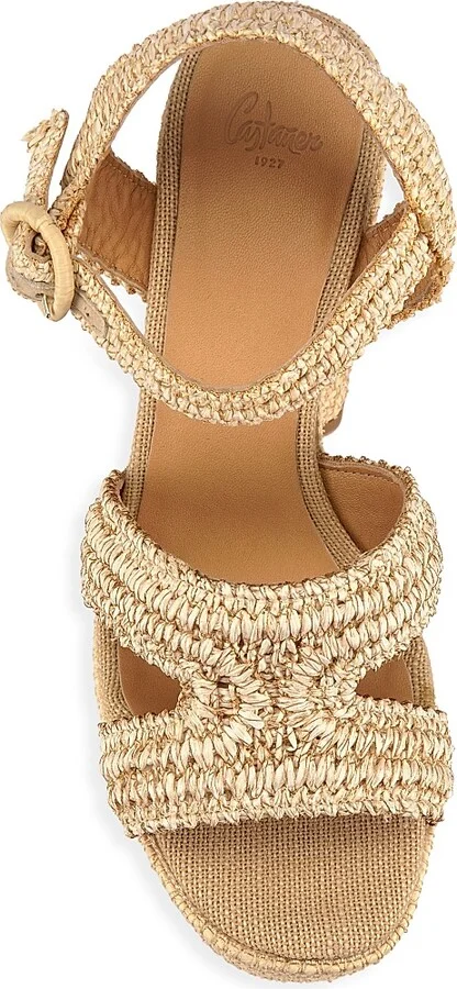 Women's Adriana 80MM Raffia Platform Sandals - Natural - Size 9 - Image 5