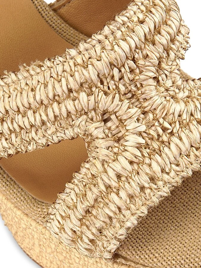 Women's Adriana 80MM Raffia Platform Sandals - Natural - Size 9 - Image 6