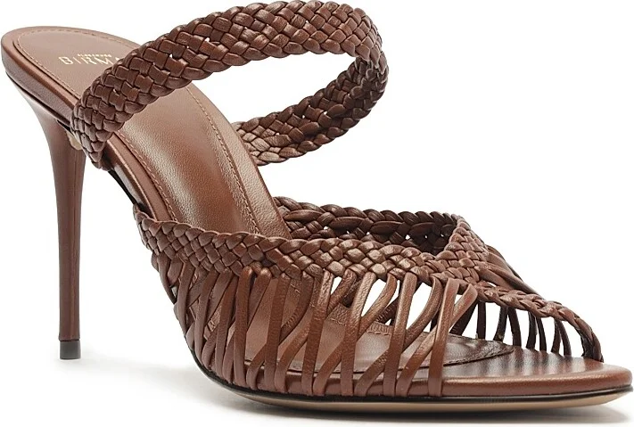 Women's Agatha 85MM Braided Leather Sandals - Chocolate Fondue - Size 5 - Image 2