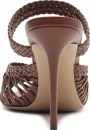 Women's Agatha 85MM Braided Leather Sandals - Chocolate Fondue - Size 5 - Image 6