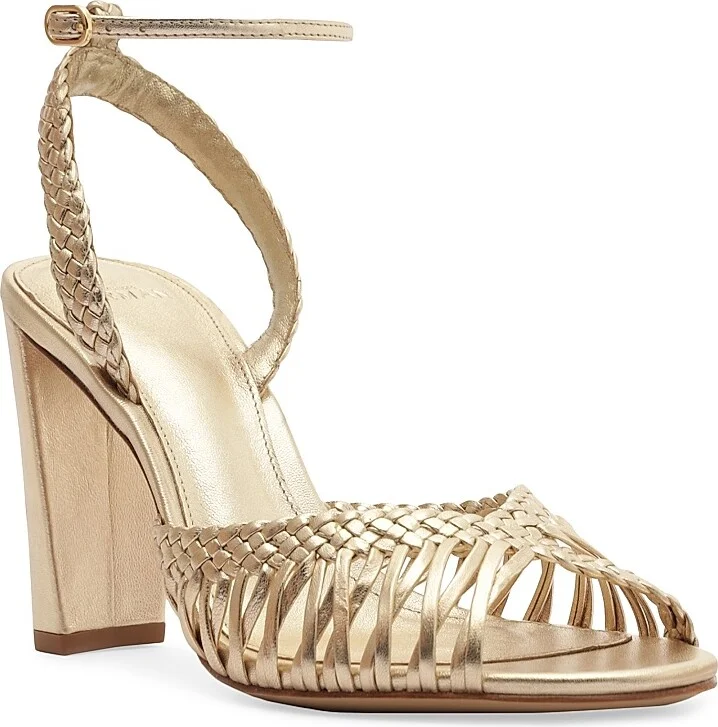 Women's Agatha 90MM Metallic Leather Sandals - Golden - Size 5 - Image 2
