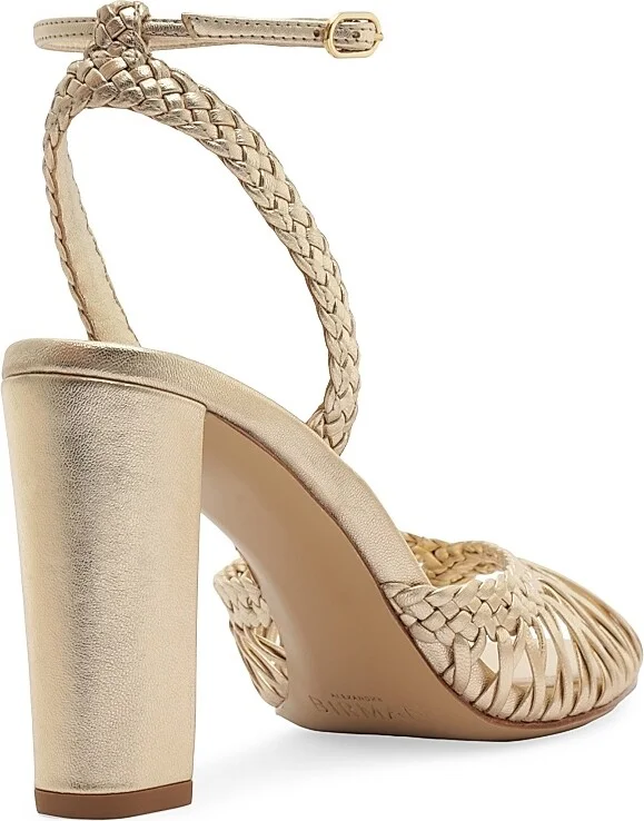 Women's Agatha 90MM Metallic Leather Sandals - Golden - Size 5 - Image 3