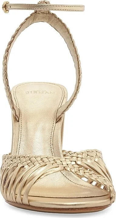 Women's Agatha 90MM Metallic Leather Sandals - Golden - Size 5 - Image 5