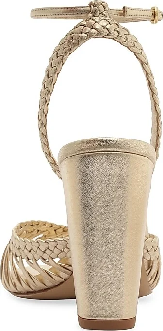 Women's Agatha 90MM Metallic Leather Sandals - Golden - Size 5 - Image 6