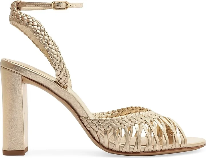 Women's Agatha 90MM Metallic Leather Sandals - Golden - Size 5