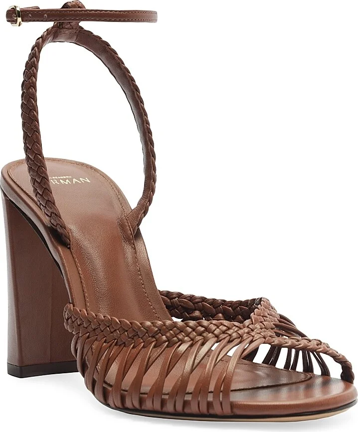 Women's Agatha 90MM Strappy Leather Sandals - Chocolate Fondue - Size 6 - Image 2