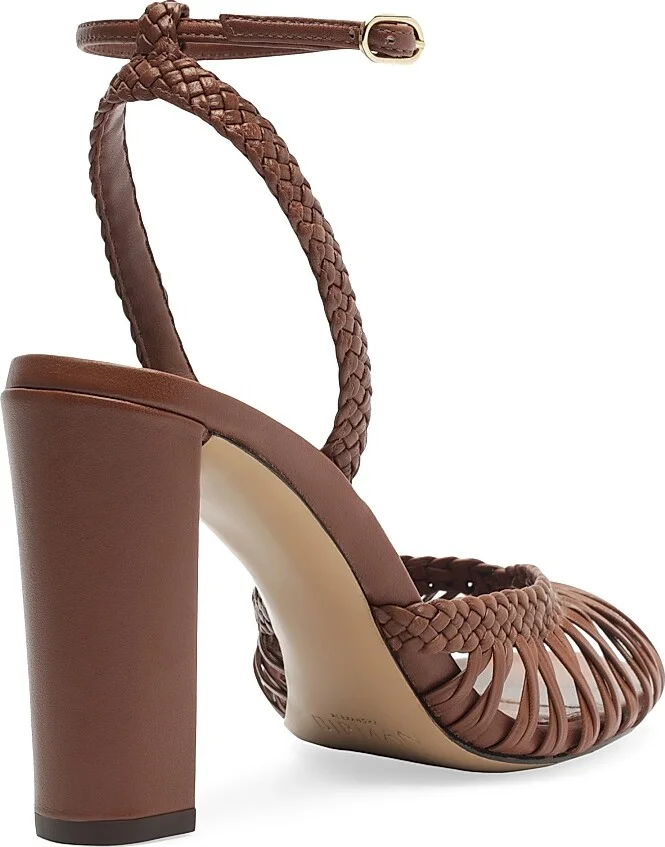 Women's Agatha 90MM Strappy Leather Sandals - Chocolate Fondue - Size 6 - Image 3