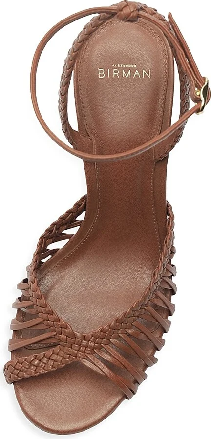 Women's Agatha 90MM Strappy Leather Sandals - Chocolate Fondue - Size 6 - Image 4
