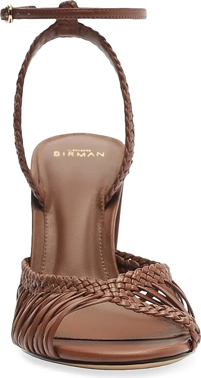 Women's Agatha 90MM Strappy Leather Sandals - Chocolate Fondue - Size 6 - Image 5