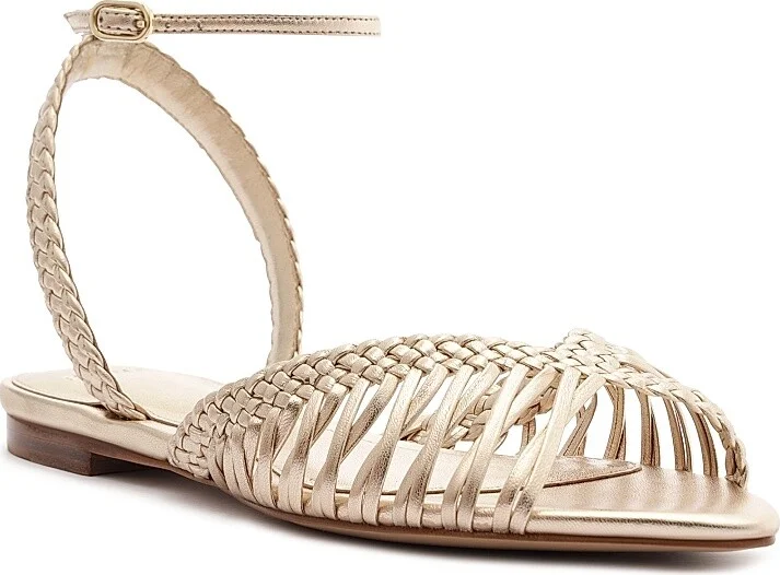 Women's Agatha Metallic Leather Sandals - Golden - Size 7 - Image 2