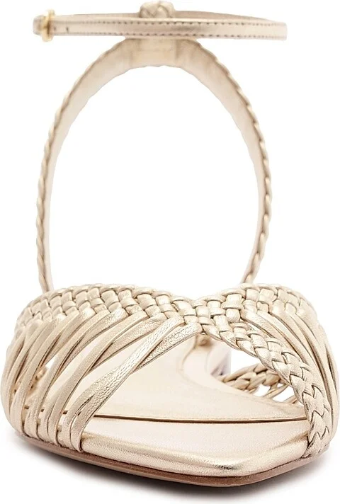 Women's Agatha Metallic Leather Sandals - Golden - Size 7 - Image 5