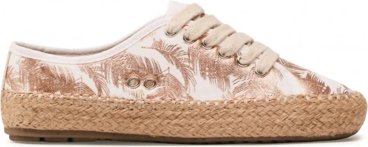 Women's Agonis Espadrille Trainers In White Palm