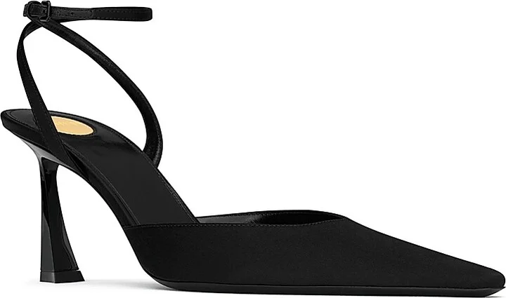 Women's Aimee Slingback Pumps in Satin Crepe - Black - Size 6 - Image 2