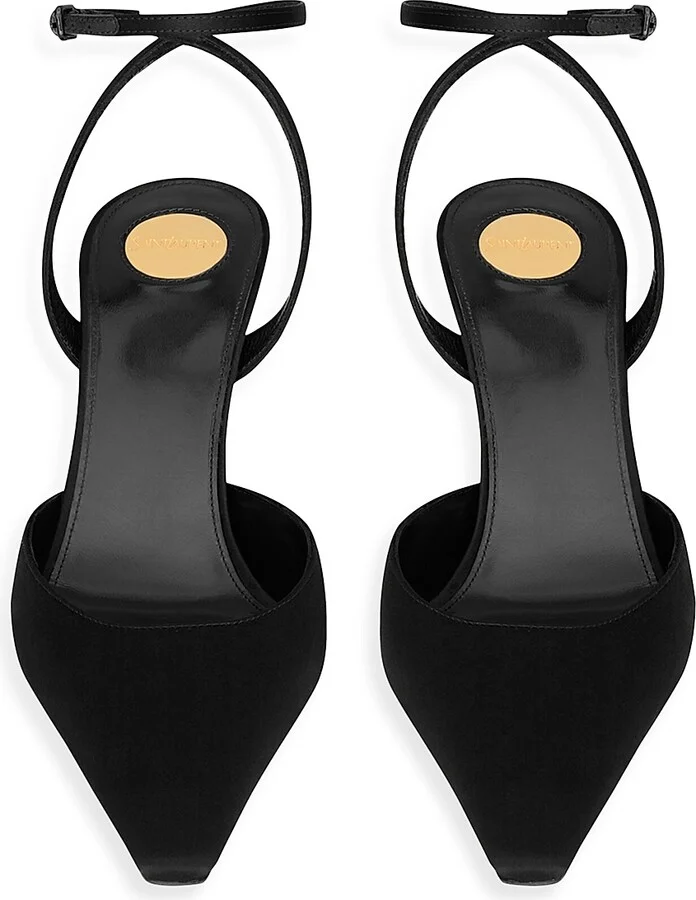 Women's Aimee Slingback Pumps in Satin Crepe - Black - Size 6 - Image 3