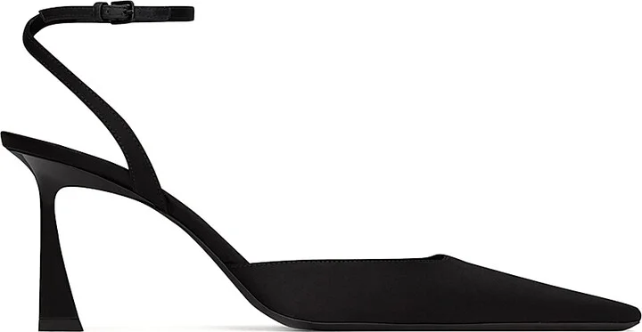 Women's Aimee Slingback Pumps in Satin Crepe - Black - Size 6