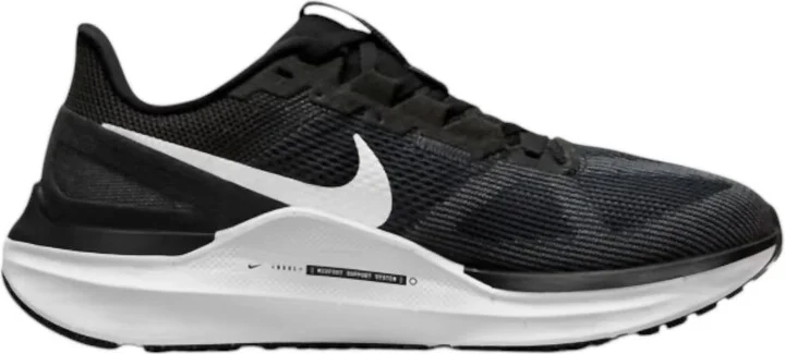 Women's Air Zoom Structure 25 Shoes In Black/dark Smoke Grey/white
