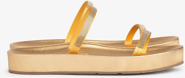 Women's Alania Sandal In Gold Nappa Lame