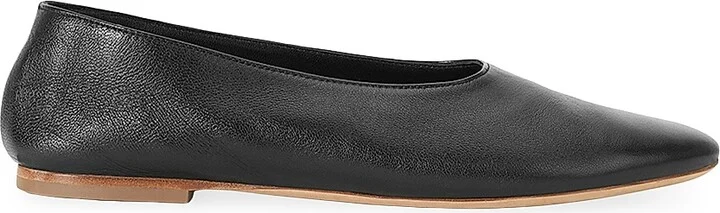 Women's Alba Leather Ballet Flats - Black - Size 5