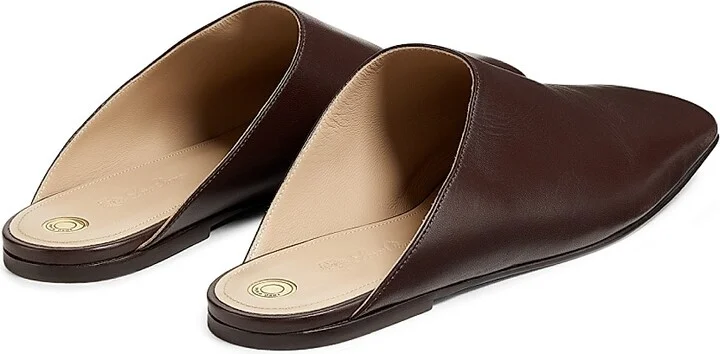 Women's Alba Waxed Leather Mules - Powder Brown - Size 6 - Image 3