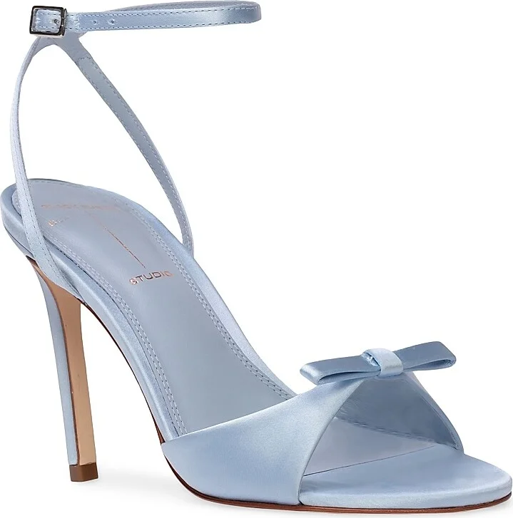 Women's Albie 100MM Satin High Heel Sandals - Blue Fog - Size 5 - Image 2